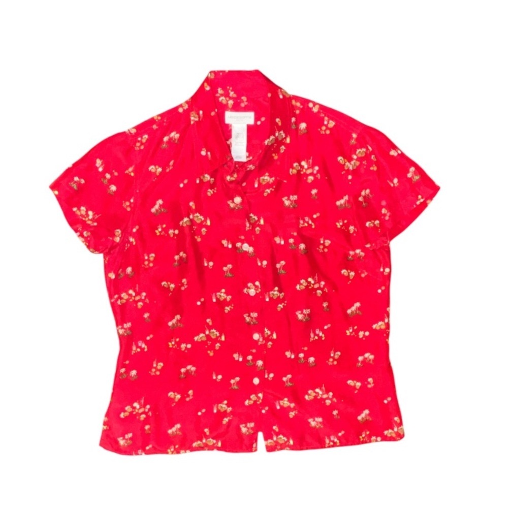 Vintage Liz Claiborne Silk Hawaiian Shirt Short Sleeve Button Down Size Small P